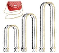 XSHAO® 9 Pcs Chaine Sac a Main, Chaîne de Rechange en Métal 80/60/ 40 cm Chaîne Sac à Main avec Boucles Pivotants pour Sac à Bandoulière Sac à Main (Or/Argent/Noir Pistolet)