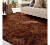 XSIVOD Tapis à poils longs moelleux marron, tapis lavable 160 x 230 cm, tapis antidérapant pour salon, tapis extra-larges pour chambre à coucher, tapis doux et modernes, tapis mats pour chambres d'enf