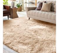 XSIVOD Tapis moelleux à poils longs, beige, lavable, antidérapant, extra large, doux, pour chambre à coucher, pour chambre d'enfant, 80 x 160 cm