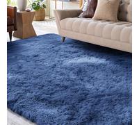XSIVOD Tapis moelleux à poils longs, bleu cobalt, lavable, 200 x 300 cm, antidérapant, extra large, doux, moderne, pour chambre à coucher, chambre d'enfant
