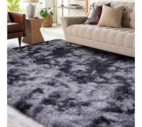 XSIVOD Tapis moelleux à poils longs gris foncé, lavable, antidérapant, extra large, doux, pour chambre à coucher, pour chambre d'enfant, 80 x 160 cm