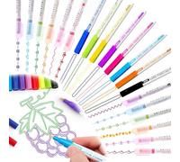 XSQD 20pcs Courbe à Séchage Rapide Étudiant Marqueur Fluorescent, Double Ligne Deux Couleurs Contour Pen, 0,5 mm Aqua Ink Curve Highlighter Pen pour La Prise de Notes, Carte-cadeau, Peinture
