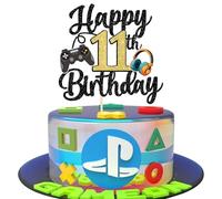 Xsstarmi 1 paquet de décoration de gâteau 11e anniversaire jeu vidéo décoration de gâteau paillettes régulateur de jeu console de jeu gâteau décoration pour vidéos jeu 11e anniversaire accessoires