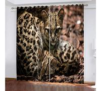 xszhqxxla Rideaux Avec Oeillets Salon Guépard Animal 150X166Cm Occultant Polyester Rideaux Pack 2 Panneaux - Pour Fenêtres Avec Occultant Et Isolation Thermique Chambre D'Enfant Rideaux