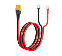 XT60 to O Ring Connector, XT60 Male to O Ring Connector Cable 12AWG Pure Tin Wire for RC Battery, Portable Solar Power