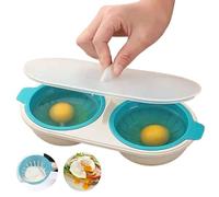 XTAIQD Pocheuse à œufs au micro-ondes, moule à œufs pochés pour four, petit déjeuner, cuisine, œuf poché, gadget à œufs pochés à la vapeur, cuiseur à œufs double tasse en polypropylène.