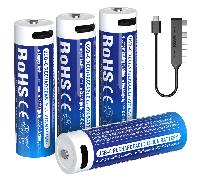 Xtar AA 1.5V USB-C LR 3000mAh-4pcs AA 1.5V USB-C 3000mAh batteries