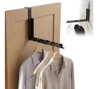 xtemtoamz Crochet de Porte Pliable et Extensible, Séchoir à Linge Murale sans Perçage, Porte Manteau avec Fixation Adhésive et Crochet, Portant Suspendu Pliable pour Voyage, Noir