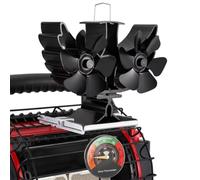XTIMES Ventilateur de poêle pour poêle à bois Buddy - Alimenté par la chaleur - Avec thermomètre magnétique - Ventilateur thermoélectrique pour poêle à bois/pellets/brûleur à bûches