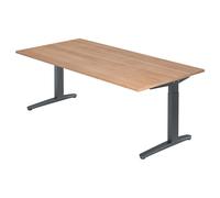 XTRA XB 2E GG | Bureau 200 x 100 réglable en hauteur Noyer