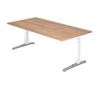 XTRA XB 2E WC | Bureau 200 x 100 réglable en hauteur Noyer