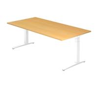 XTRA XB 2E WW | Bureau 200 x 100 réglable en hauteur Hêtre