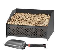 Xtsuen Panier à pellets/granulés bruleur pour cheminée/poele et Exterieur - 30 x 25 x 17 cm - 2,3 kg - Version Mise à Jour