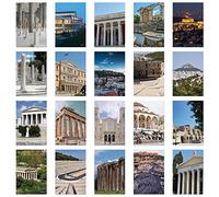 xtvinvm Lot de 20 cartes postales vintage Athens Grèce Europe du monde entier pour envoi postal, affaires, Noël, vacances, anniversaire, avec côté courrier