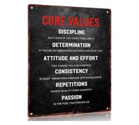 XTVVTODJXT Retro Discipline Tin Sign Core Values Decor For Military Base Police Station Fire Department 8 X 12 inch