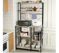 XUANYU.40x90x168cm Meuble Bas Rangement - Étagère pour Machine à Café - Étagères de Stockage pour Four à Micro-Ondes - Gris