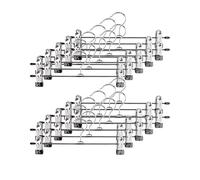 XUANYU Cintres avec Pinces Lot de 10/20/30/50/100, Cintre Antidérapants pour Pantalons Jupes Chaussettes (Argenté 30 pcs)