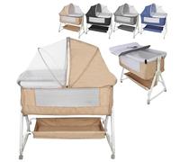 XUANYU Lit Bébé de Cododo avec Table à Langer, Beige