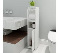 XUANYU Meuble sur Pieds de Salle de Bain, Meuble Colonne de Toilettes, Porte-Papier pour Toilette, Petit Rangement Armoire de Toilette/Salle de Bain/Salon (Blanc 15 * 17 * 76 cm)
