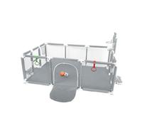 XUANYU Parc Bébé Rectangulaire avec Barrières et Porte, Parcs de Jeux Pliable en Tissu Oxford, Centre d'activités Bébé, Parc Enfant pour Intérieur/Extérieur (Gris 180 x 120 x 66 cm)