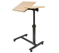 XUANYU Table Roulante de Lit Canapé avec Panneau Inclinable Table d'ordinateur pour Lit Canapé Fauteuil Tablette Médicale Réglable Table Médicalisé Réglable (Bois-Noir, 60×34,5×(58-90) cm)