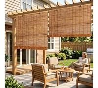 XUEGAIXIA Store Enrouleur Bambou Rideau en Bambou pour Balcon, Store Bambou Extérieur Interieur, Naturel Store Venitien Bois, Personnalisable Stores Bambou pour Terrasse Jardin Fenêtre Porte Cuisine