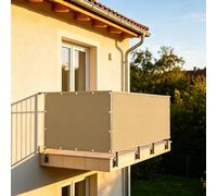XUEHMIN Brise Vue 110 x 800 cm UV Résistant, Vent, Imperméable, D'Ombrage Confidentialité Extérieur avec Attaches de Câble et Cordons pour Balustrade, Kaki