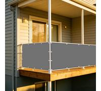 XUEHMIN Brise Vue 200 x 900 cm UV Résistant, Vent, Imperméable, D'Ombrage Brise Vue Balcon Exterieur avec Attaches de Câble et Cordons pour Jardin, Gris Clair