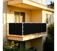 XUEHMIN Brise Vue Balcon 30 x 700 cm UV, Résistant Aux Intempéries, Résistant à La Déchirure Brise-Vue pour Balcon, Écran Brise avec Œillets, Attaches de Câble pour Jardin, Noir