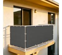 XUEHMIN Brise Vue Jardin 125 x 680 cm UV, Résistant Aux Intempéries, Résistant à La Déchirure Couverture de Confidentialité avec Œillets, Cordons pour Terrasse, Gris Foncé