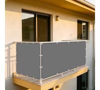 XUEHMIN Brise Vue Jardin 175 x 680 cm UV, Résistant Aux Intempéries, Résistant à La Déchirure Couverture de Confidentialité avec Œillets, Cordons pour Terrasse, Gris Clair