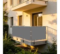 XUEHMIN Filet D’Ombrage 140 x 900 cm Protection UV, Coupe-Vent et Imperméable Cache Brise Opaque UV Résistant avec Œillets, Attaches de Câble pour Patio, Gris Clair