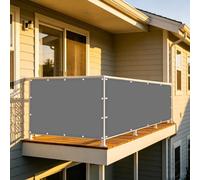 XUEHMIN Filet D’Ombrage 180 x 700 cm UV Opaque, Résistant Aux, Protection Contre Soleil, Contre Vent Brise Vue pour Balcon, Cache Balcon avec Œillets, Attaches de Câble pour Patio, Gris Clair