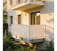 XUEHMIN Filet D’Ombrage 55 x 800 cm Protection UV, Coupe-Vent et Imperméable Cache Brise Opaque UV Résistant avec Œillets, Attaches de Câble pour Patio, Blanc cassé