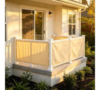 XUEHMIN Filet D’Ombrage 80 x 800 cm UV Résistant, Vent, Imperméable, D'Ombrage Cache Vue Opaque Imperméable avec Attaches de Câble et Cordons pour Patio, Couleur Crème