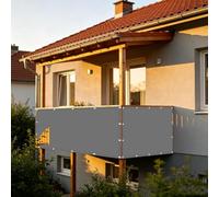 XUEHMIN Filet Occultant 60 x 700 cm UV Résistant, Vent, Imperméable, D'Ombrage Paravent Extérieur, Filet d'ombrage avec Œillets, Attaches de Câble pour Terrasse, Gris Clair