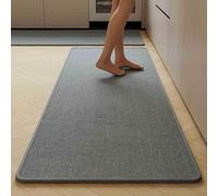 XUEHMIN Tapis Entrée Microfibres Douces Absorbantes 25x75cm Gris | Paillasson D'Entrée Profil Bas, Anti-Saleté, Dépoussiérage Pour Chambre, Couloir, Intérieur