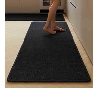 XUEHMIN Tapis Entrée Microfibres Douces Absorbantes 25x75cm Noir | Paillasson D'Entrée Antidérapant Tapis De Porte Profil Bas Pour Salle De Bain, Extérieur, Balcon