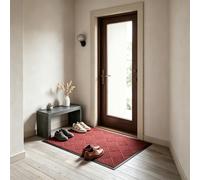 XUEHMIN Tapis Intérieur et Extérieur 35x35cm Rouge Foncé | Lavable Paillassons Profil Bas Pour Chien, Porte Et Passage
