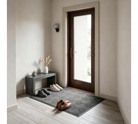 XUEHMIN Tapis Intérieur et Extérieur 40x45cm Gris | Ultrafin Paillasson Interieur Entree Tapis De Porte Profil Bas Idéal Pour Chien, Porte, Passage, Salle De Bain Ou Sol