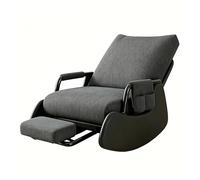 xueqiaolian1006 Chaise d'appoint de Salon Moderne, Chaise Longue inclinable avec accoudoirs en métal Poli et siège rembourré(Dark Gray+Black)