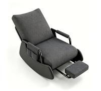 xueqiaolian1006 Chaise d'appoint Moderne et élégante, Chaise Longue inclinable en Tissu Respirant avec Bras en métal Robuste(Dark Gray+Black)