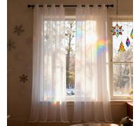 XUEQXUE Rideaux Voilage 60 x 180 cm Filtre La Lumière du Soleil, Protège L'Intimité, Transparent Lumineux Filtrer Rideaux Voilage Rideau de Fenêtre pour Salon, Balcon, Chambre, Blanc