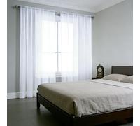 XUEQXUE Voile Curtains 70 x 200 cm Filtre La Lumière du Soleil, Protège L'Intimité, Transparent Lumineux Filtrer Rideaux Voilage Passe Tringle Semi pour Chambre Fenêtre Salon, Blanc