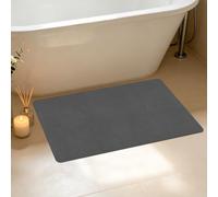 XUEXIAOH Tapis Diatomite Salle de Bain 50 x 75 cm Super Absorbant Tapis de Douche Antidérapant Facile à Nettoyer pour Salle de Bain, Douche et Décoration Intérieure, Gris Foncé