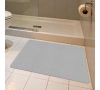 XUEXIAOH Tapis Salle de Bain Diatomite 50 x 75 cm Antidérapant Super Absorbant Tapis Salle de Bain Décoratif Lavabl pour La de Douche, Baignoire Ou comme, Gris Clair
