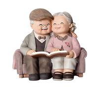 XUEYEGONGJI Couple de Personnes âgées Figurine Decorative Resin Love Grands-Parents Statue Sculpture pour Le Mariage