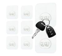 Xujuika Accroches Adhésives,Crochets Forte Adhésion À Décoller Et Coller | Porte-Clés Transparent Résistant 8 Pièces Organisateur Et Range Serviette Pour Salle De Bain Cuisine Chambre