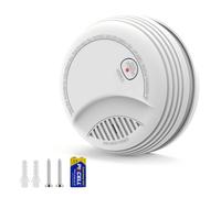 XUK Detecteur de Fumée - Alarme Incendie avec Pile 9V Remplaçable, Avertissement Batterie Faible, 85 DB, sans Fausses Alertes, Bouton Test et Silence, EN14604, 10 Ans (1 pièces)