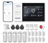 XUK Kit Alarme Maison sans Fil 4G GSM WiFi, sans Abonnement Mensuel | Alarme Maison Connectée avec App, Centrale d’Alarme Anti Intrusion avec Batterie de Secours 1000mAh, Notifications Appel SMS